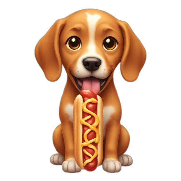 cute-dog-eating-hotdog sticker