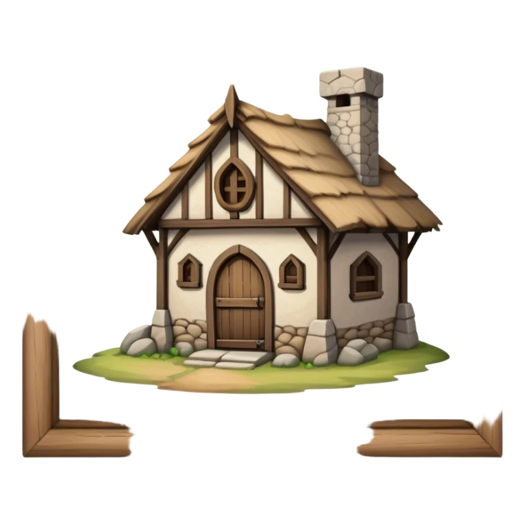 medieval low level old shack building sticker