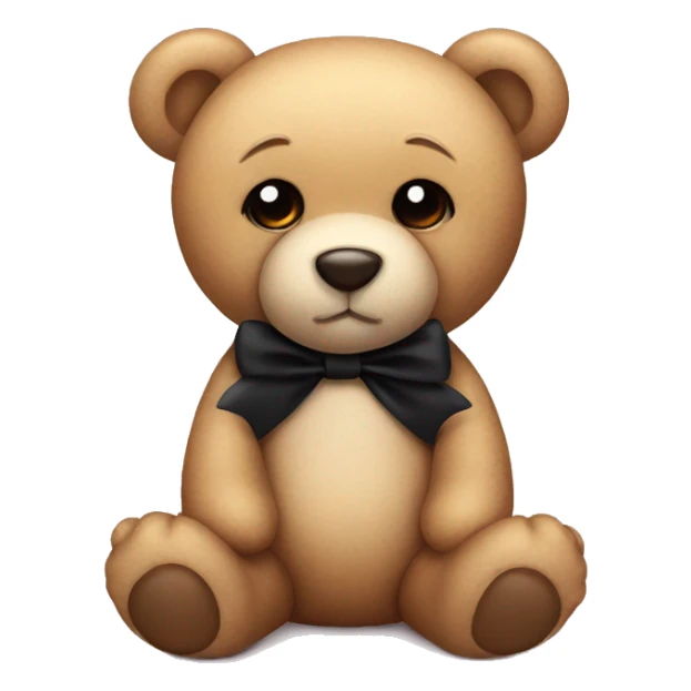 Cute teddy bear with black bow sticker