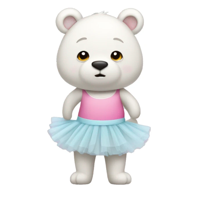 White bear wearing a tutu sticker