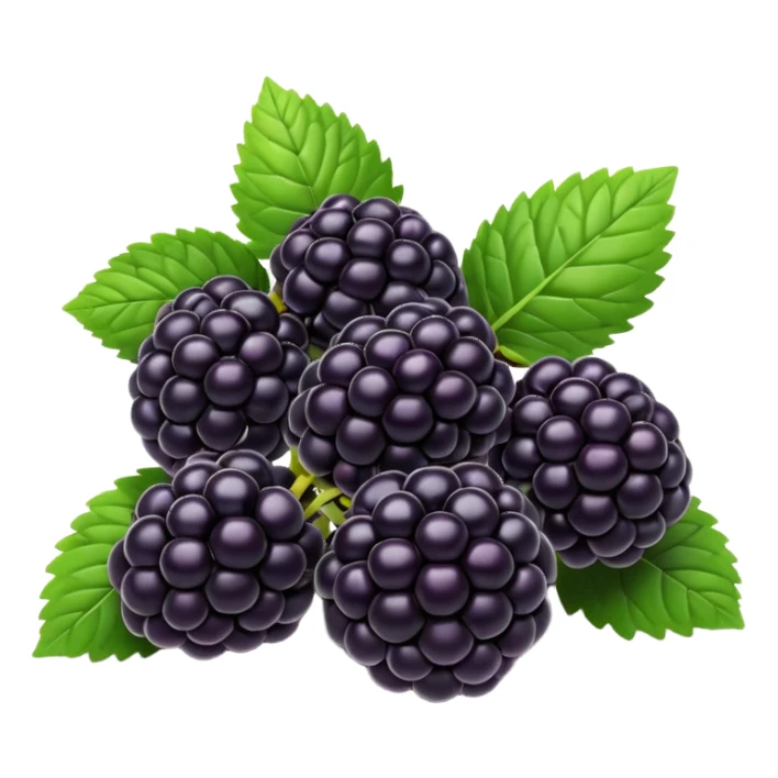 Colorful, bold, hyperrealistic blackberries, 3D render, isolated. 8k sticker