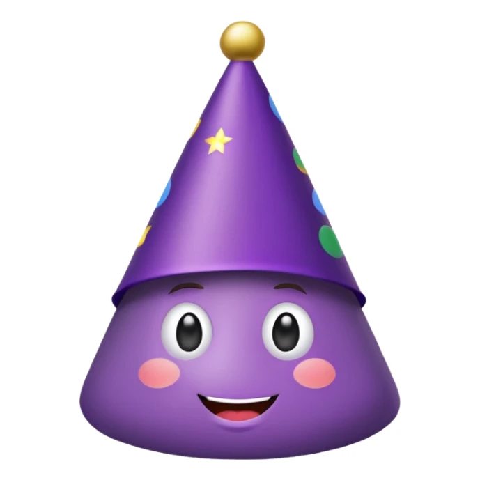 brinjal wearing party hat sticker