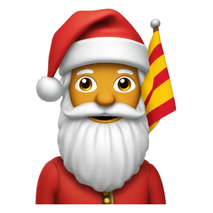 santa claus with a catalonia flag sticker