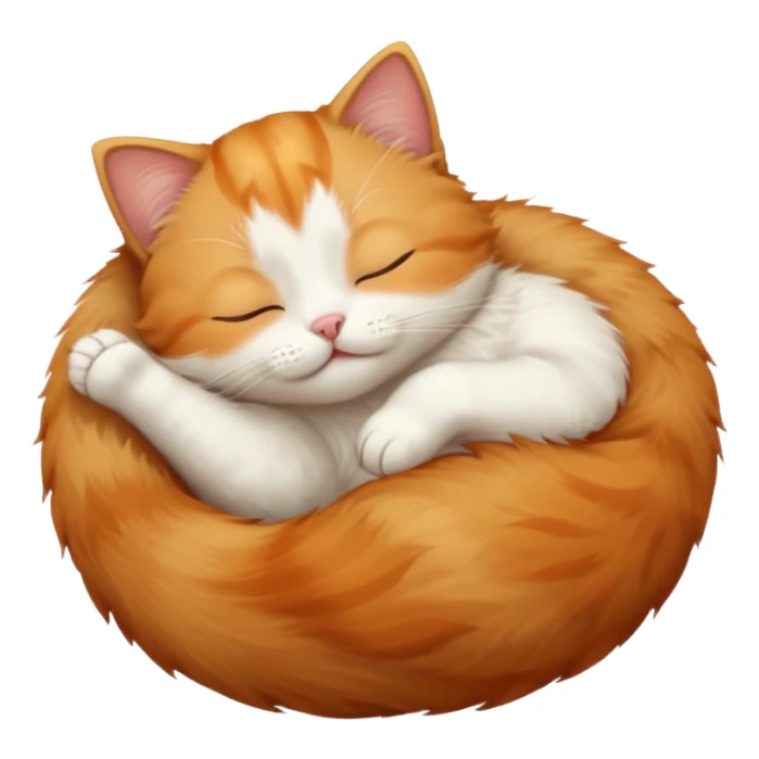 ginger and white small cat upside down with eyes closed sticker