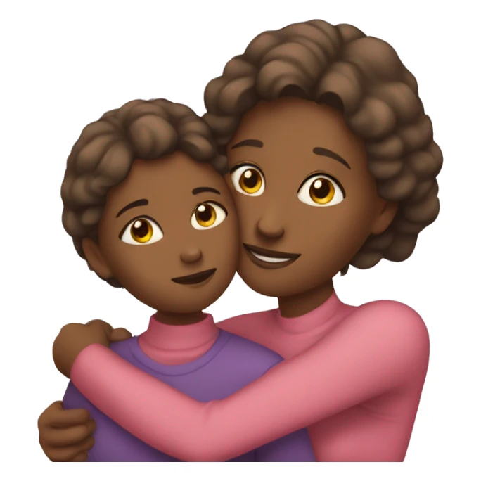 Mom and daughter hugging sticker