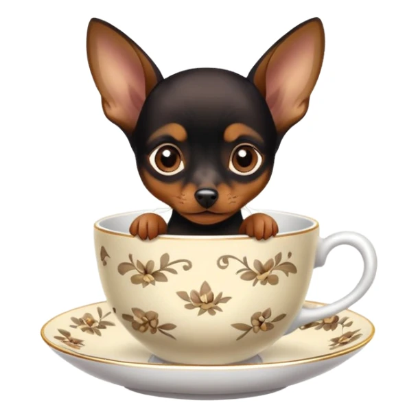 Min pin in a teacup  sticker