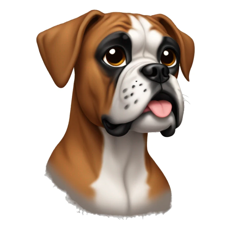Boxer dog brown with black face sticker