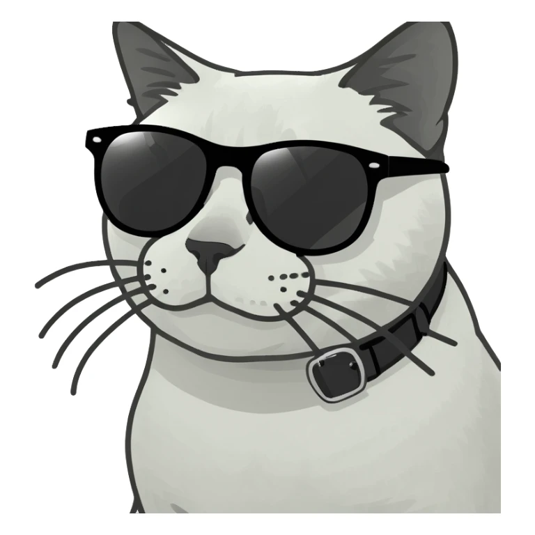 cat wearing sunglasses sticker
