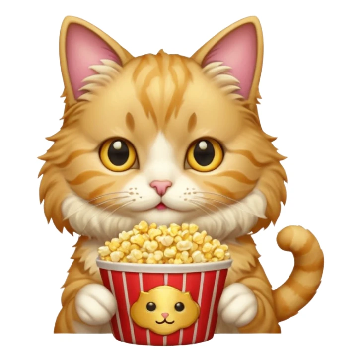 cat with with rapper popcorn sticker