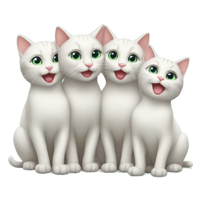 four cats celebrating sticker
