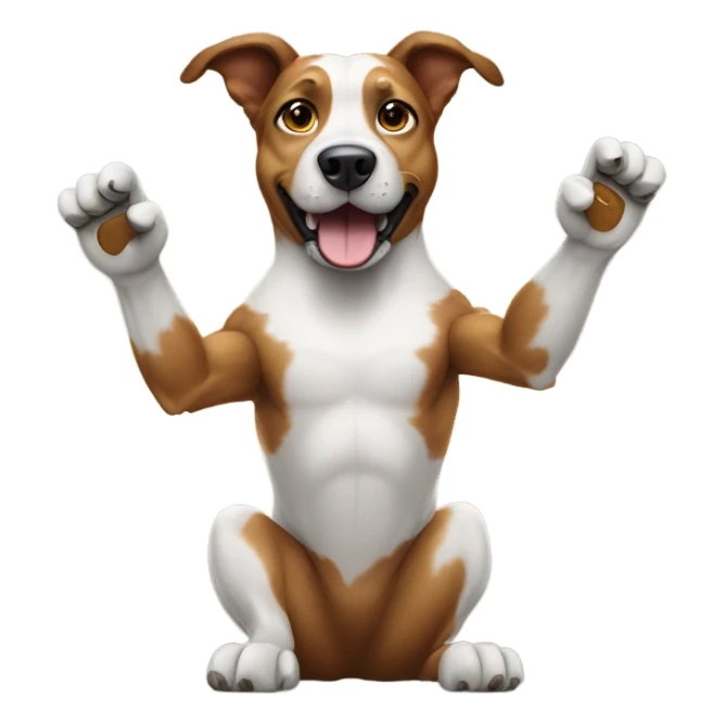 A dog transformer waving hi sticker