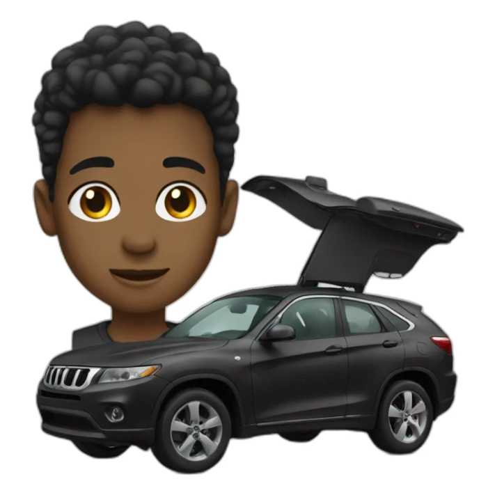 Black person car weeb sticker