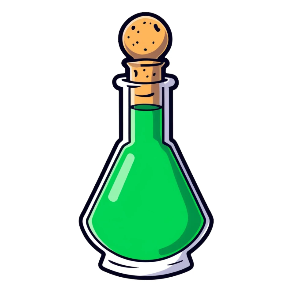 fantasy healing potion with cork stopper sticker