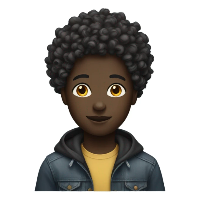 dark skin hightop curls sticker