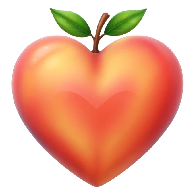 peach heart with a gradient sticker