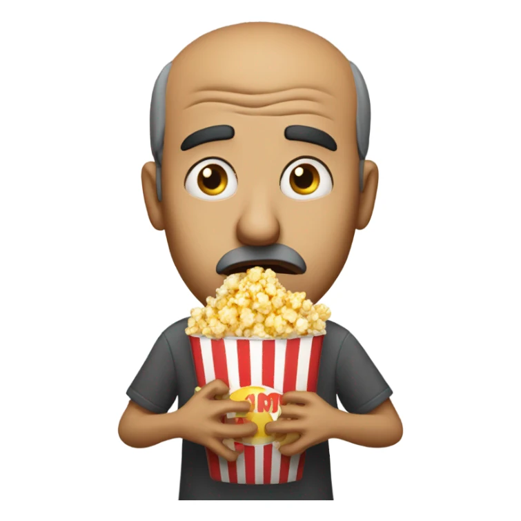 Dude Nervously eating popcorn  sticker