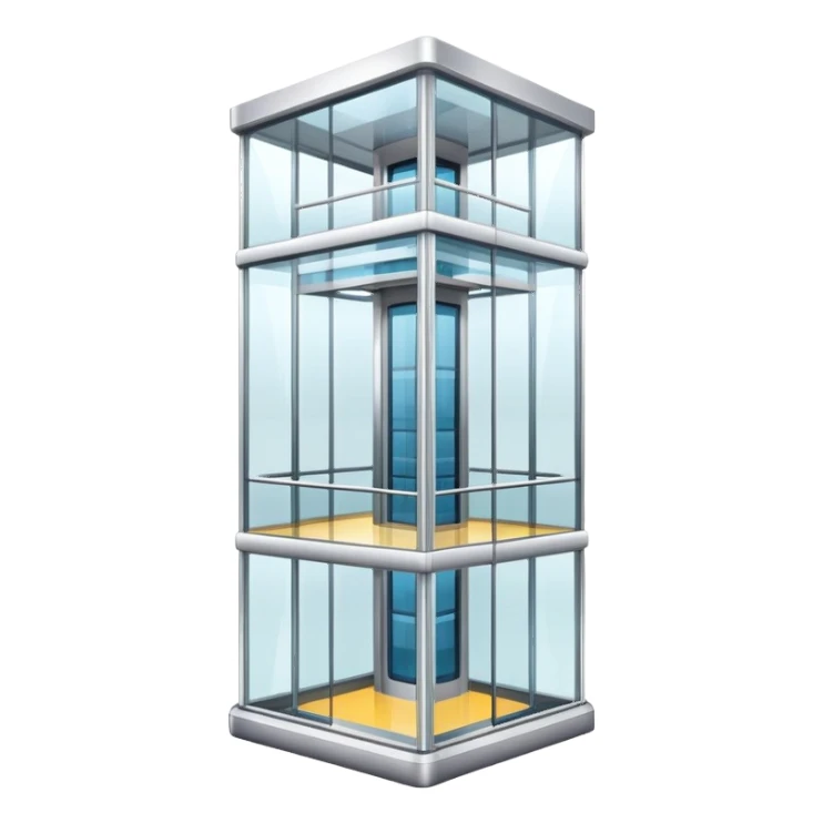 large glass elevator in shopping mall sticker