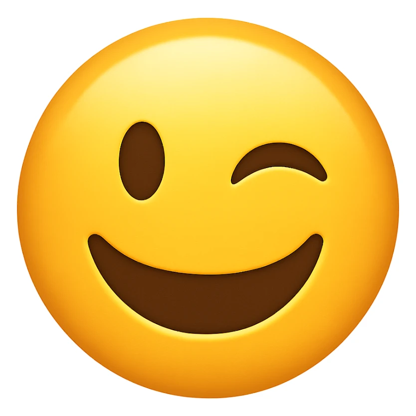 winking eye emoji friendly and cheerful sticker