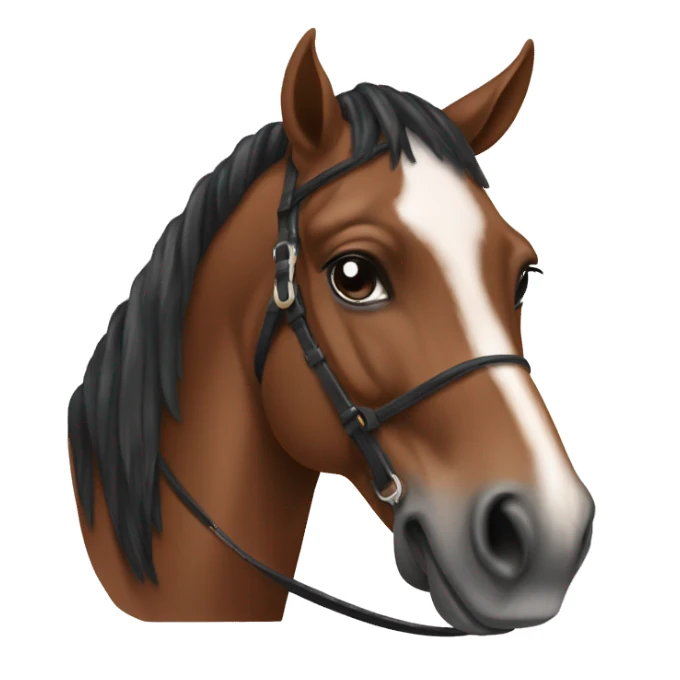 Bay horse with halter sticker