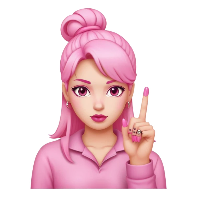pink girly middle finger sticker