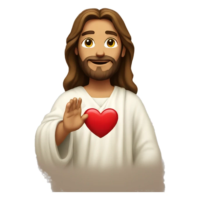 Jesus making a heart sticker
