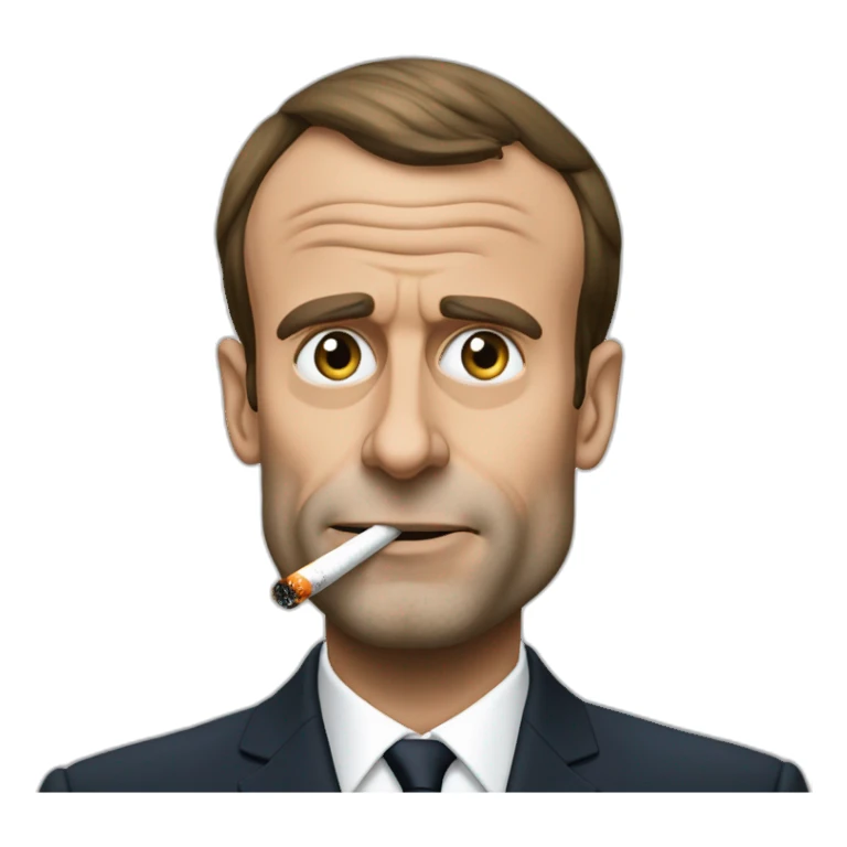 Emmanuel Macron qui fume une cigarette  sticker