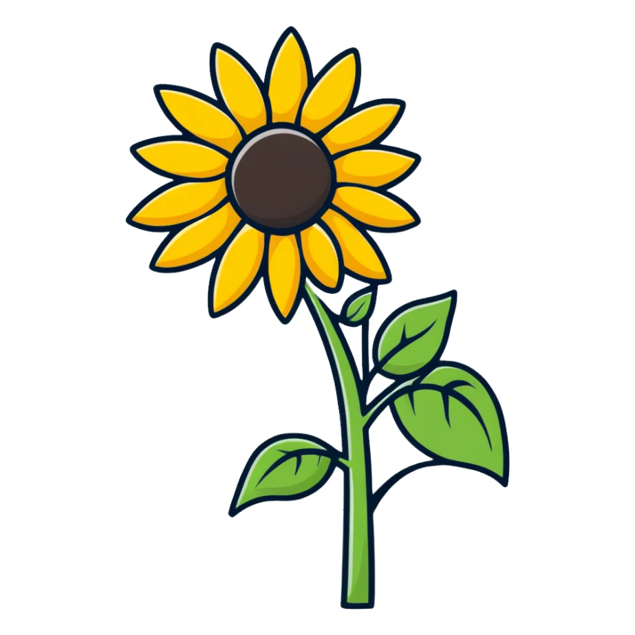 sunflower with a face sticker