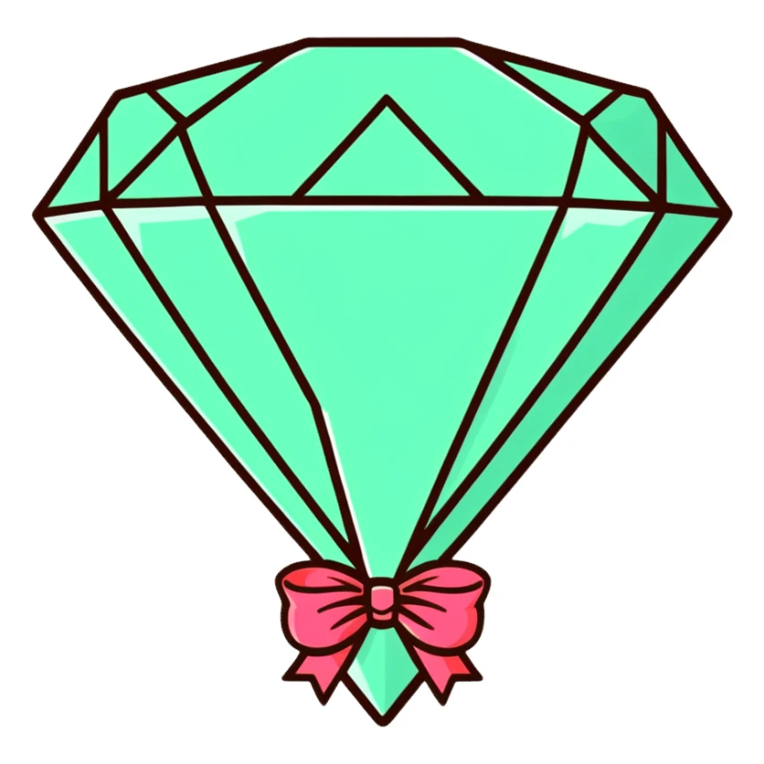 diamond with ribbon sticker