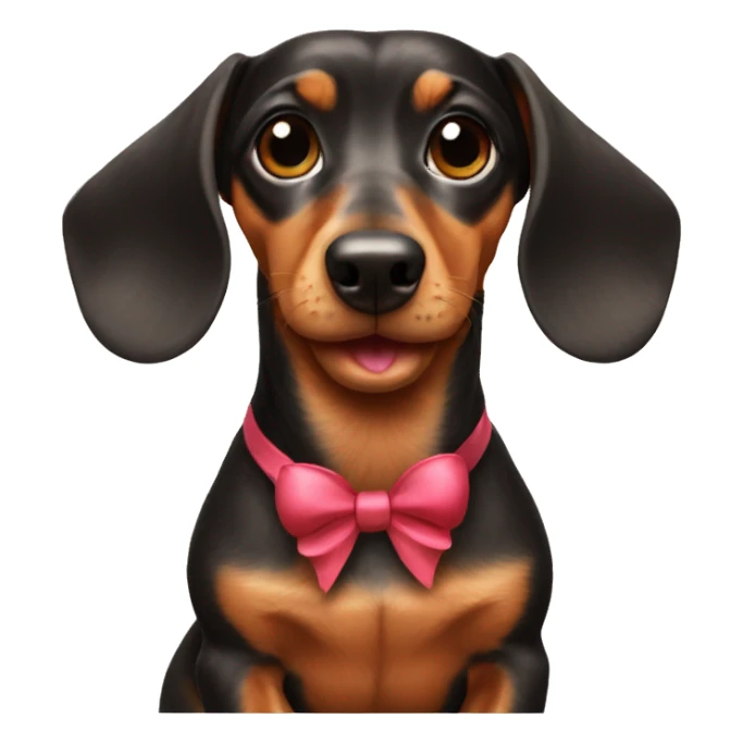 dachshund with a bow sticker
