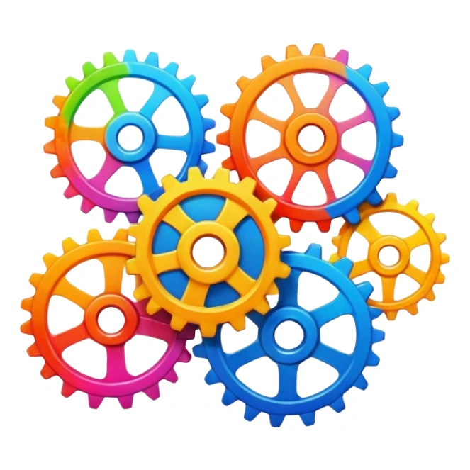 cogs made of paint sticker