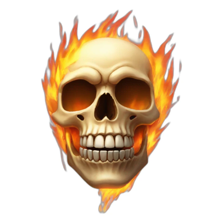  Skull fire sticker