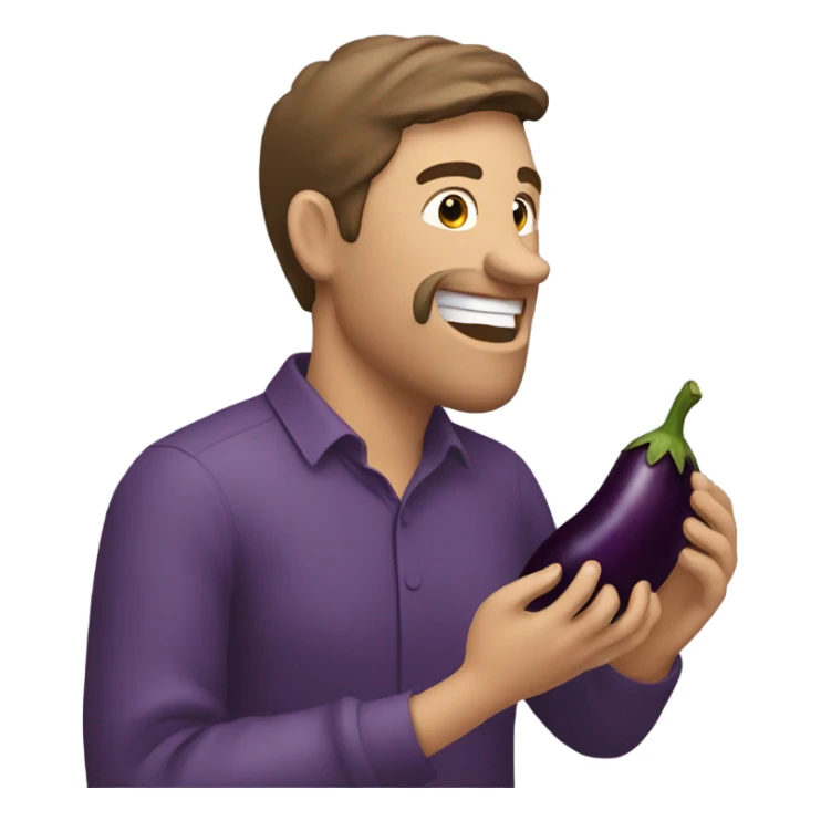 Man eating an eggplant  sticker