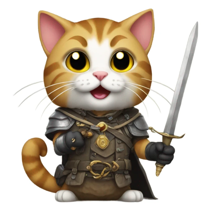 cats playing dnd sticker