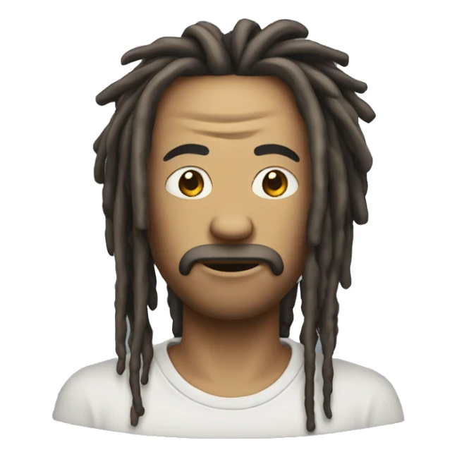 nonchalant dreeadhead with dreads in face sticker