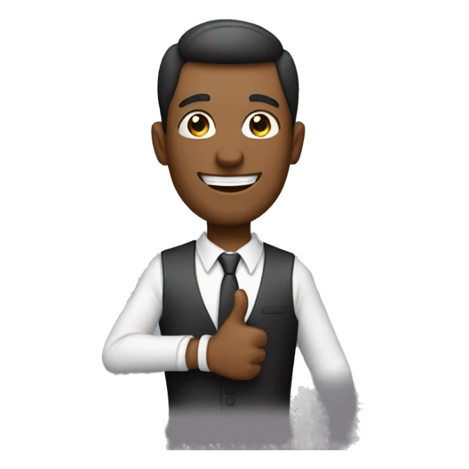 man. stylish. thumbs up "super" sticker