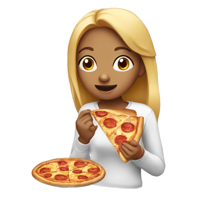 girl  eating pizza  sticker