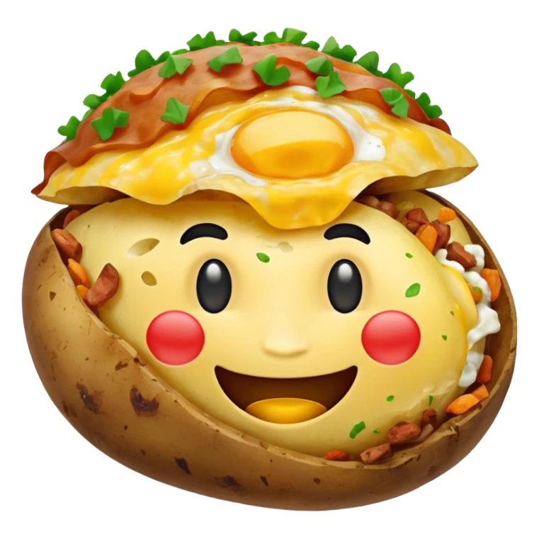 Happy loaded baked potato smiling sticker