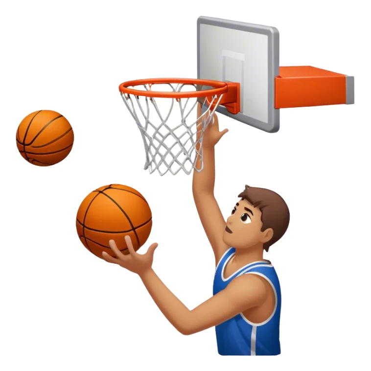 Tossing bricks into basketball hoop sticker