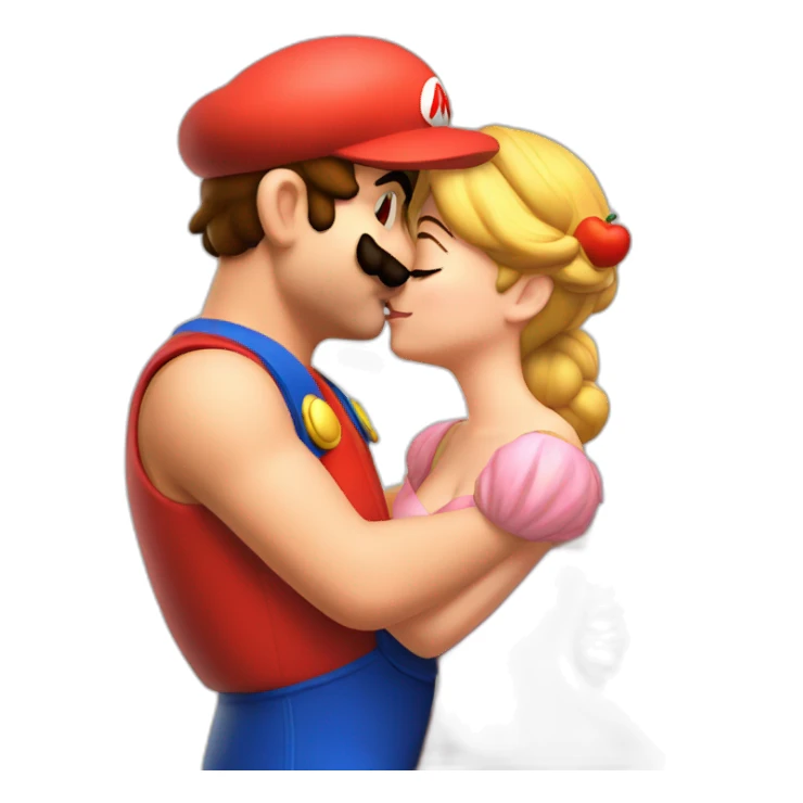 Mario kissing peach sticker