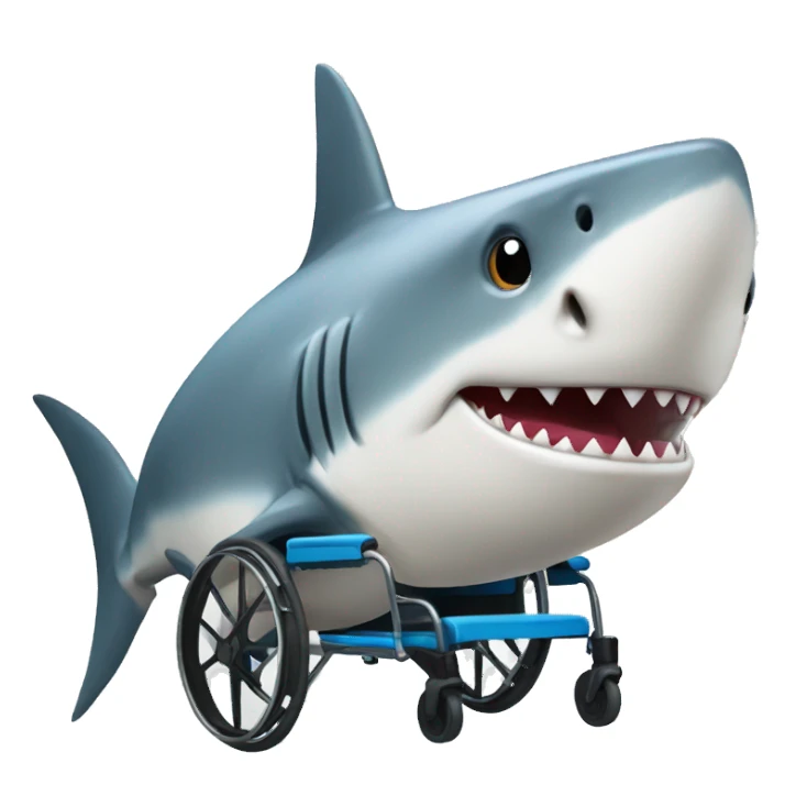 Shark with a wheelchair  sticker