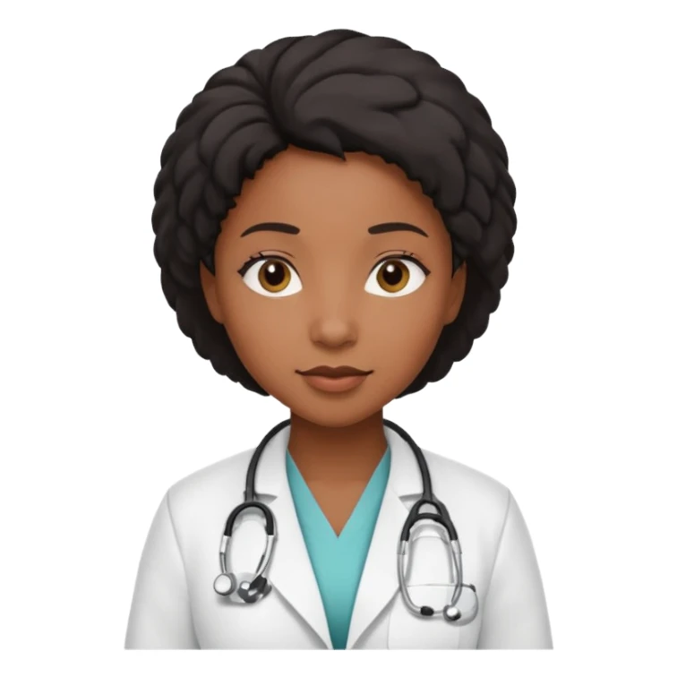 black female physician sticker