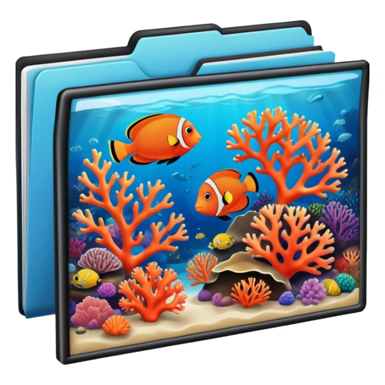 folder with coral picture  sticker