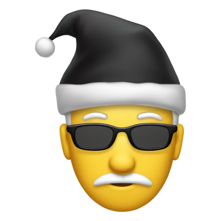 A hat that looks like santa’s hat only black sticker