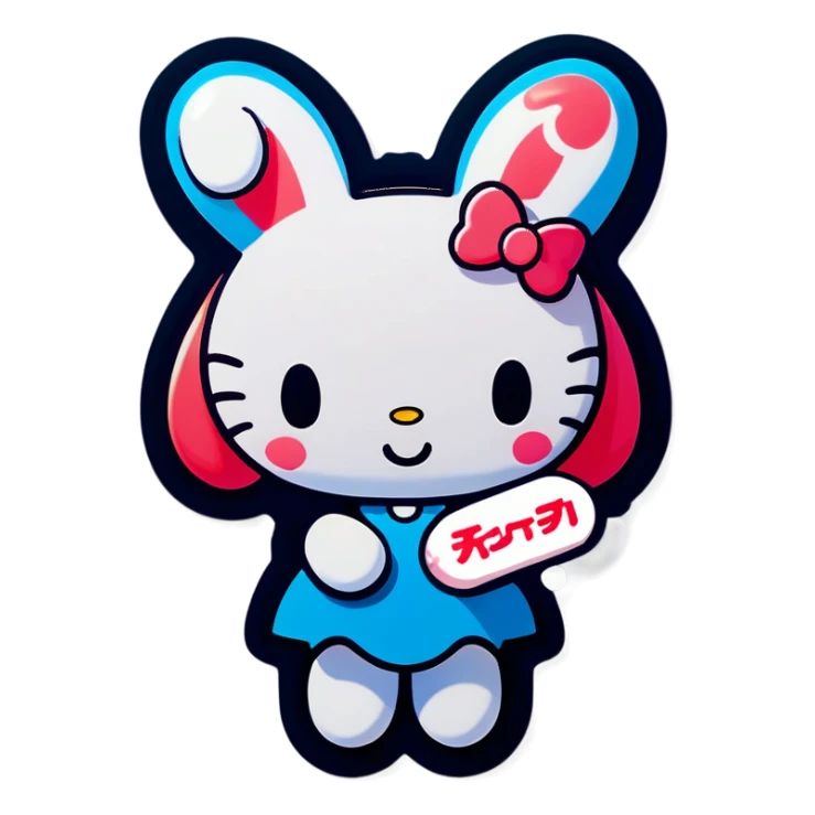 My Melody, Hello Kitty, and Cinnamoroll sticker