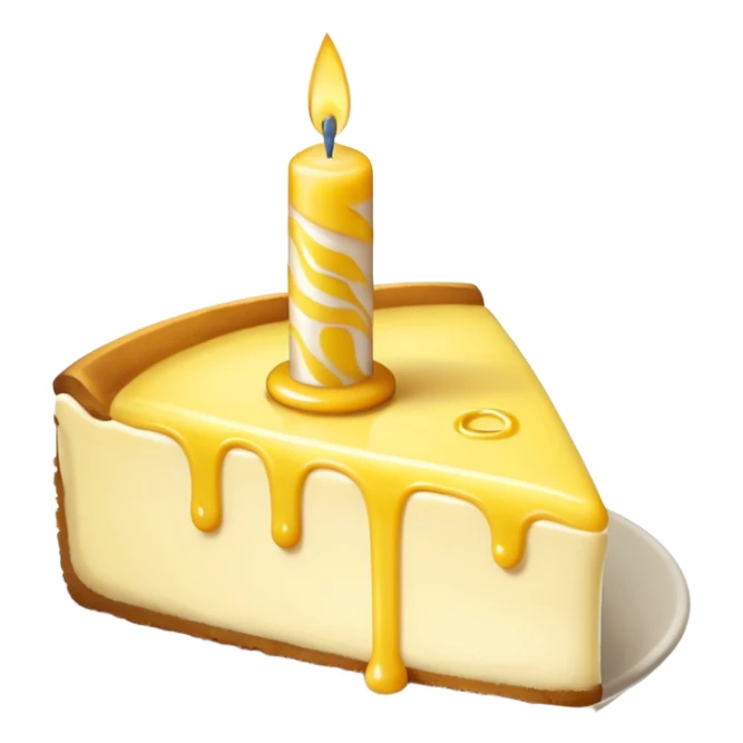 triangle lemon cheesecake on birthday candle sticker