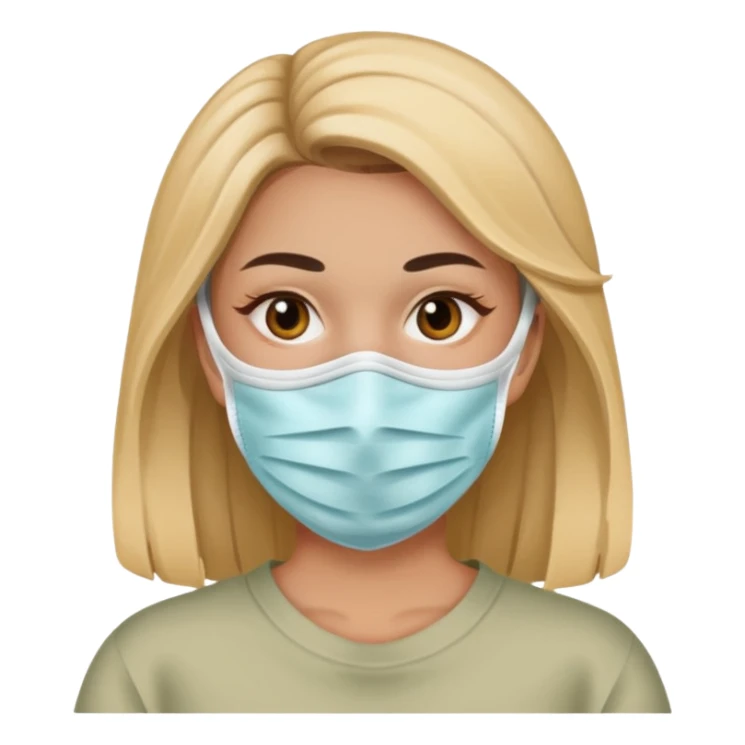 Mujer con mascarilla sticker