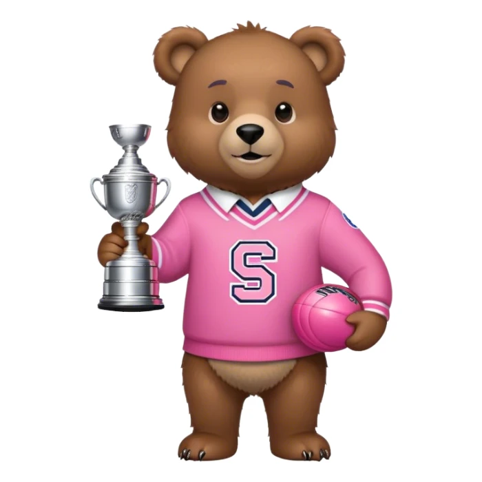 preppy bear holding pink stanley sticker