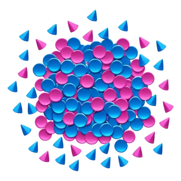 blue and pink confetti sticker