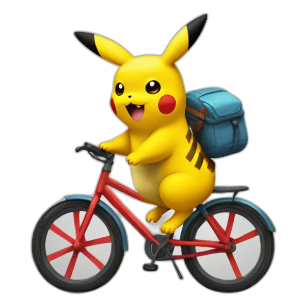 Pikachu à vélo sticker