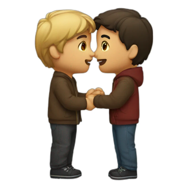 friends kiss sticker